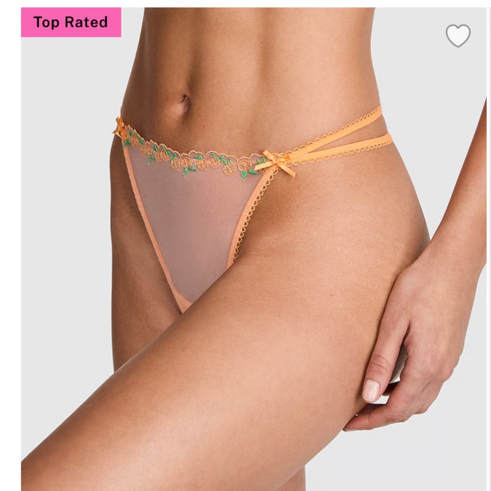 SOLD-PINK Strappy Fruit Charm V-String Panty